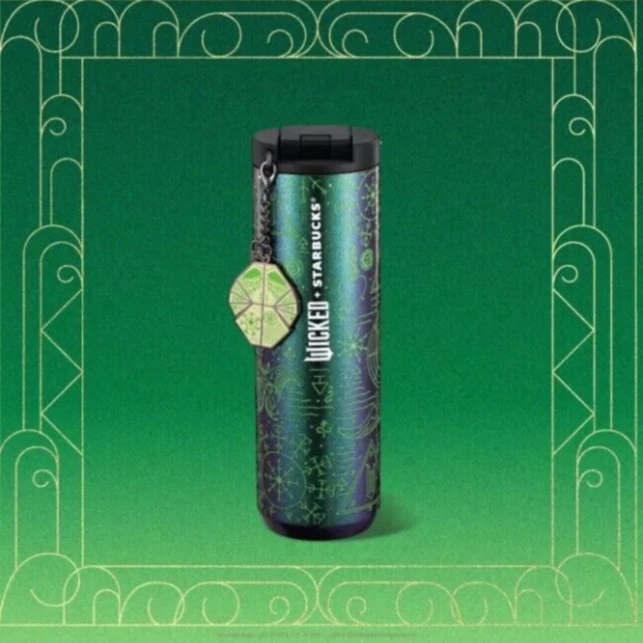 PAIR STARBUCKS WICKED VACUUM INSULATED TUMBLER 16 oz GLINDA & ELPHABA w/ CHARMS - Sold on eBay December 4th, 2024 for $125.00