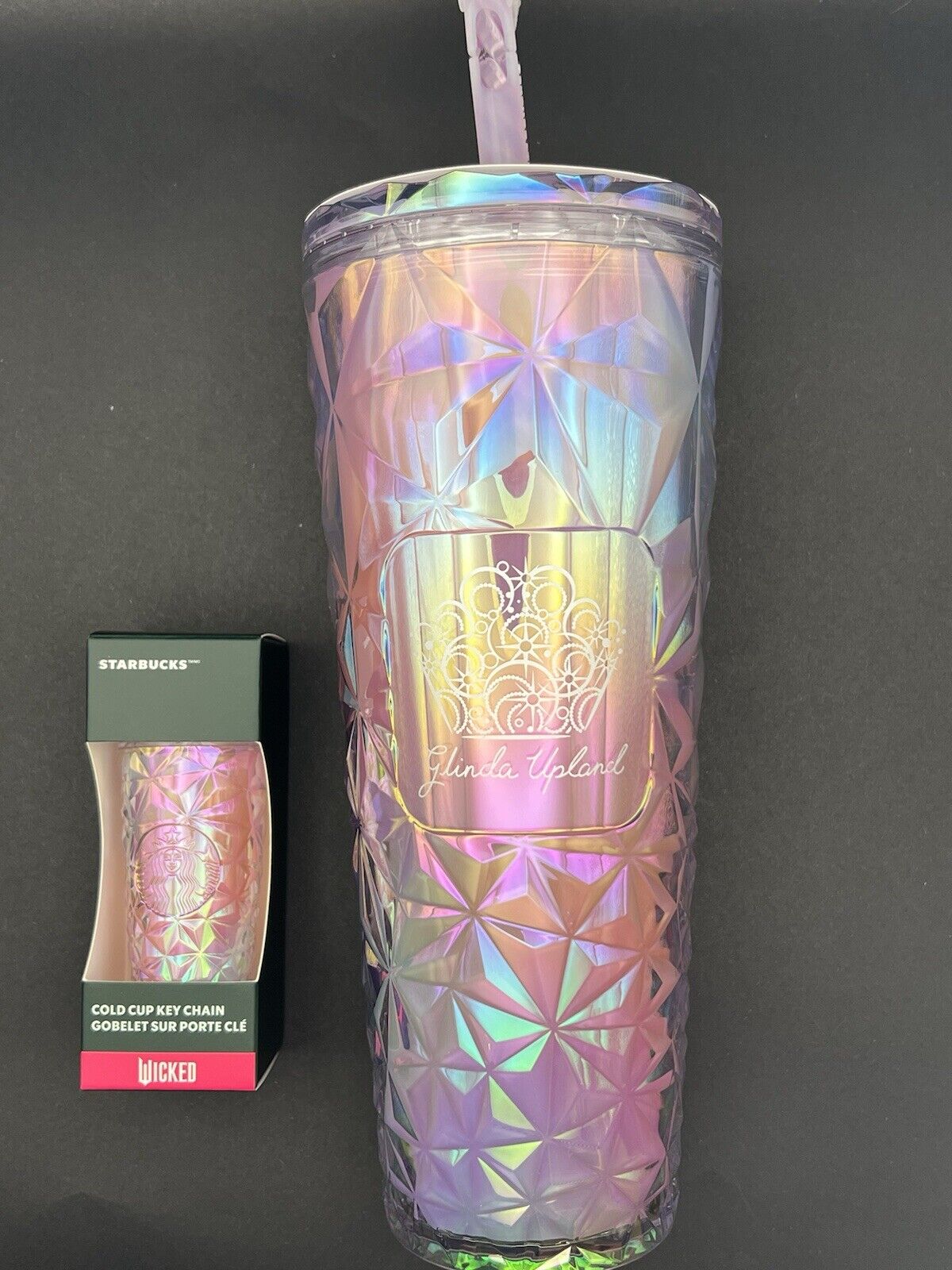 Starbucks Wicked Glinda Tumbler And Keychain With Straw Topper  ?? - Sold on eBay November 22nd, 2024 for $110.00