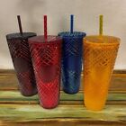 Starbucks LOT of 4 JEWELED Tumbler 24oz RED BLUE ORANGE Ombré MERLOT Holiday - Sold on eBay September 15th, 2024 for $79.99