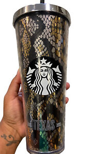 Rare Starbucks Tumbler - 2014 Texas rattlesnake With Straw - Sold on eBay August 6th, 2023 for $299.00
