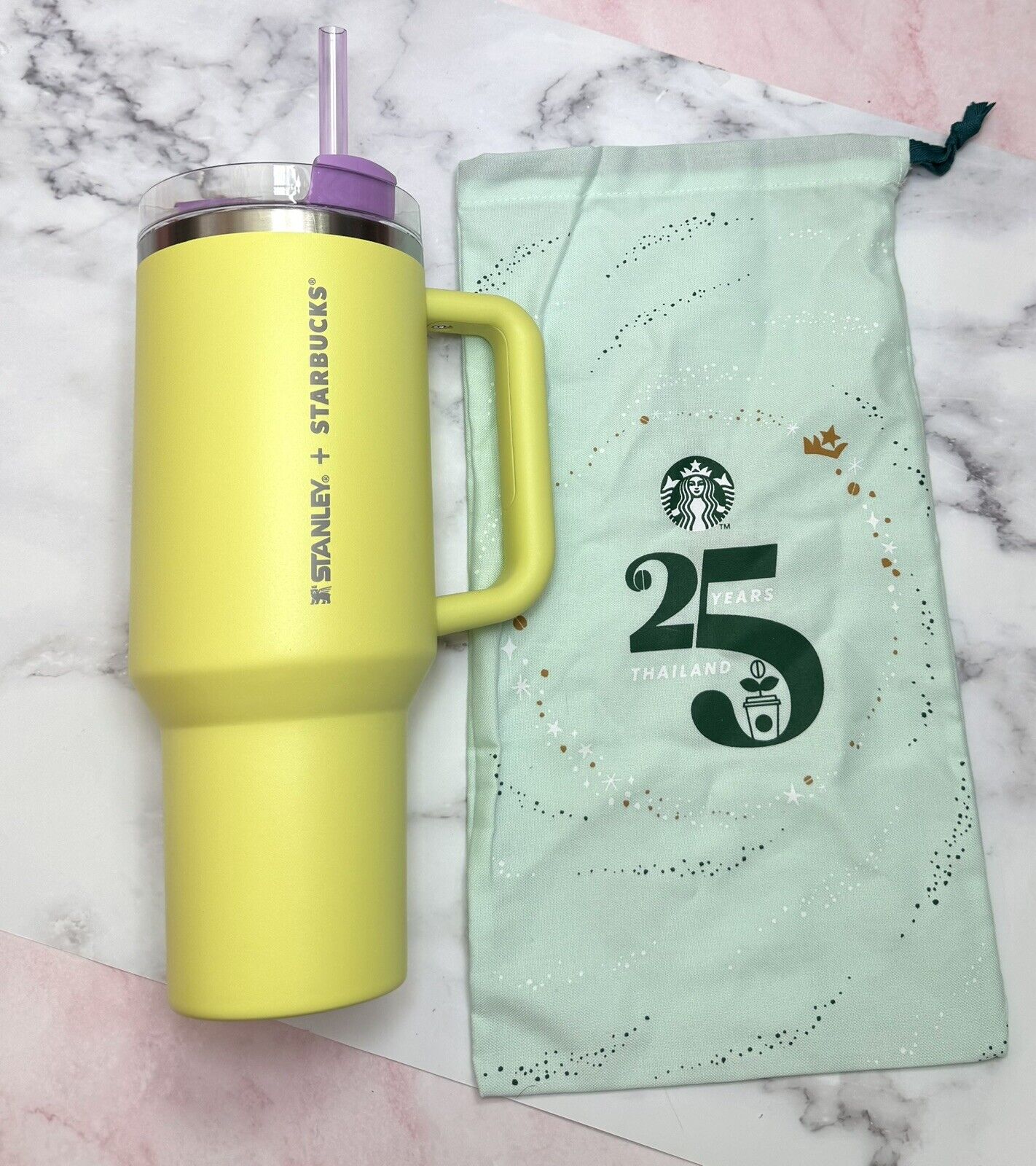 Starbucks Stanley Thailand Exclusive 40 oz Tumbler Copper Lime Purple Cold Cup - Sold on eBay December 3rd, 2024 for $140.00
