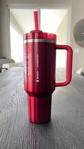 Starbucks Stanley Holiday 2023 40 oz Red Tumbler Mug - Sold on eBay November 29th, 2023 for $190.00