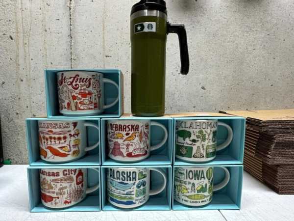 New  Been There Collection Ceramic Coffee Mugs + One Military Tumbler