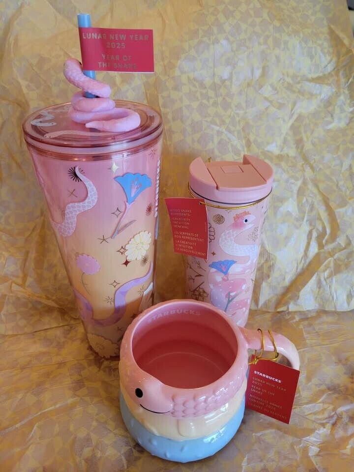 NEW 2025 Starbucks  Lunar New Year of the Snake Collection - Sold on eBay January 22nd, 2025 for $135.00