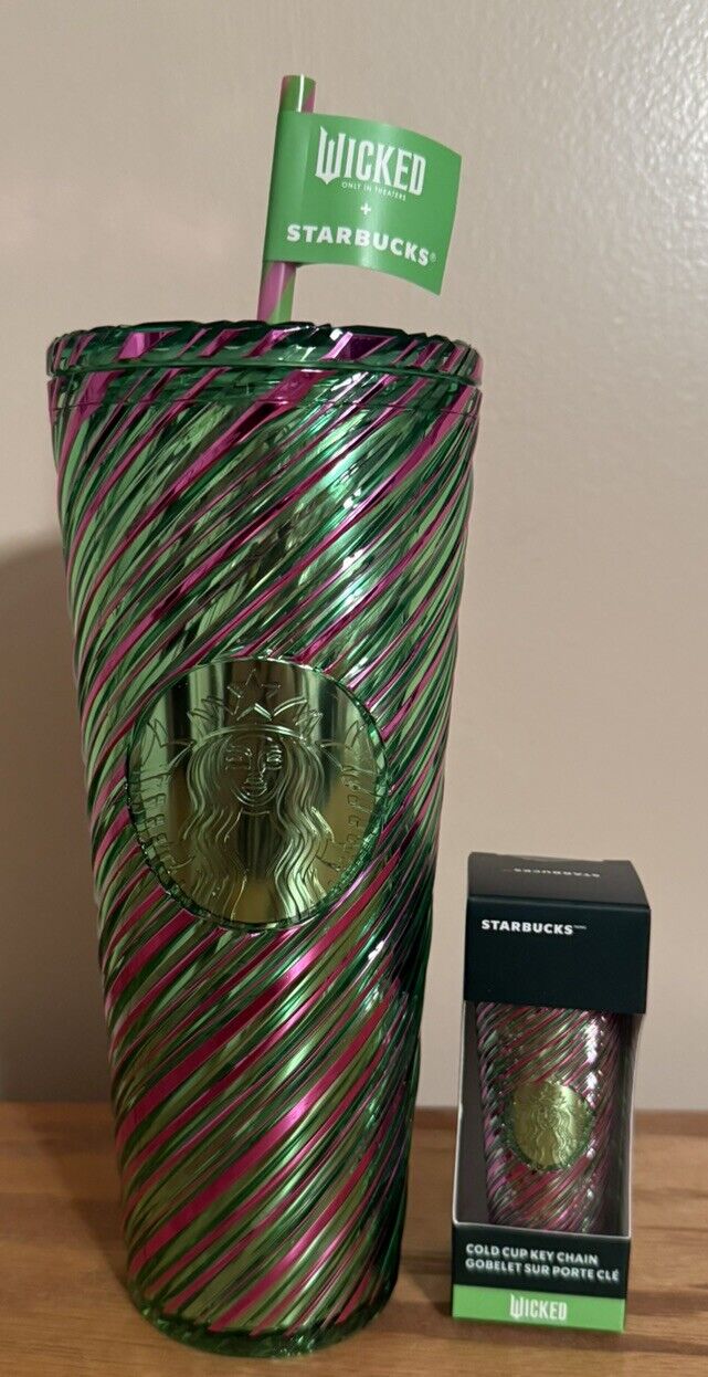 Starbucks Wicked 24oz. Target Pink and Green Swirl Tumbler + Mini Keychain NIP - Sold on eBay December 16th, 2024 for $95.00