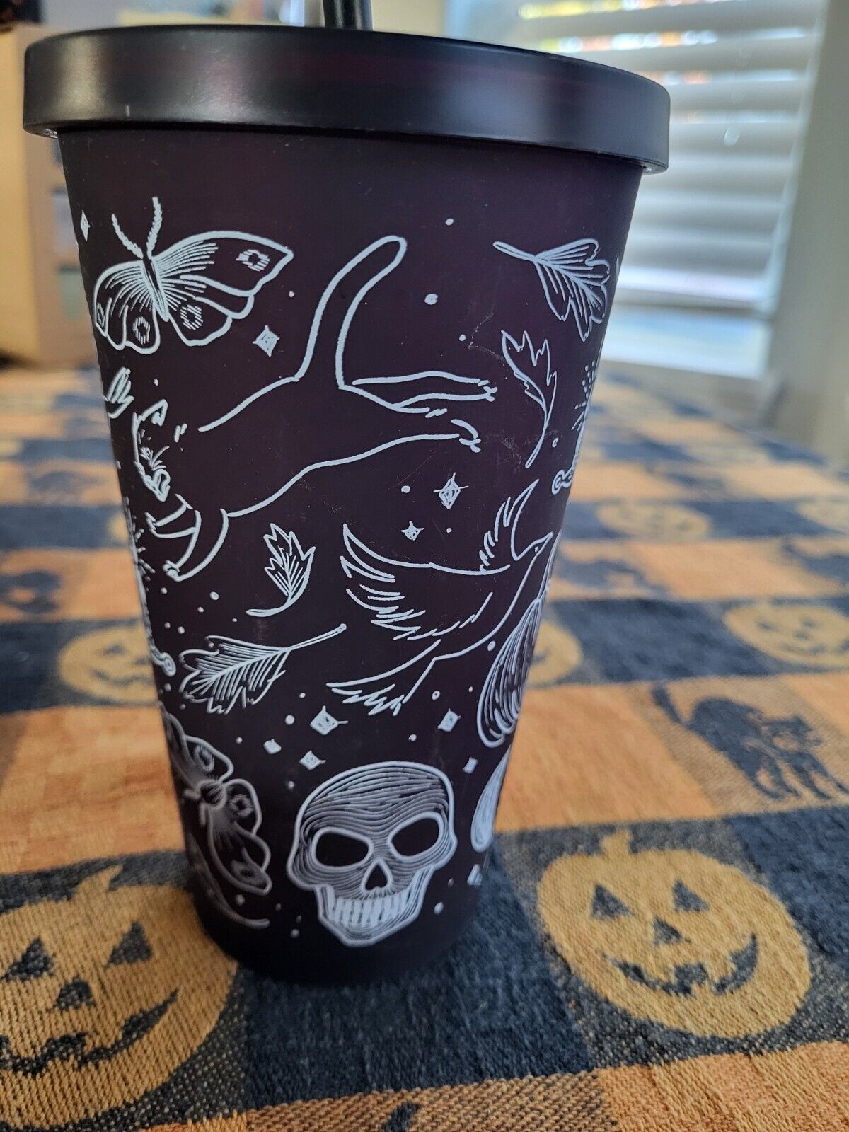 Starbucks 2019 Halloween Skull Candle Grande Tumbler Cup Purple w/ straw & lid! - Sold on eBay March 26th, 2025 for $80.00