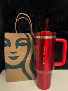 LIMITED Starbucks x Stanley Holiday 2023 Collab (40 oz) Red Tumbler Mug - Sold on eBay November 24th, 2023 for $152.50 (2 bids) 