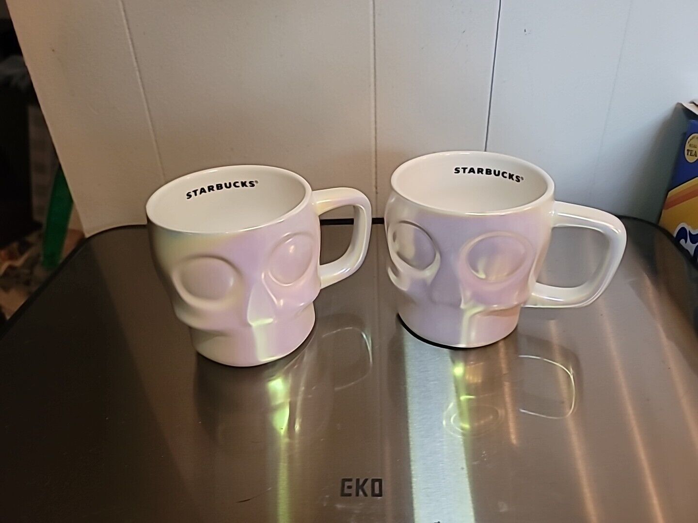 Starbucks (SET of 2)White Iridescent Skull Mug 2024 Halloween Fall NEW Rare BNWT - Sold on eBay January 22nd, 2025 for $74.95