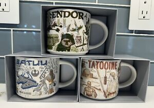 Starbucks Star Wars Mug Set Batuu Endor Tatooine Been There Series 2021 NIB 14oz - Sold on eBay July 31st, 2023 for $202.50 (3 bids) 