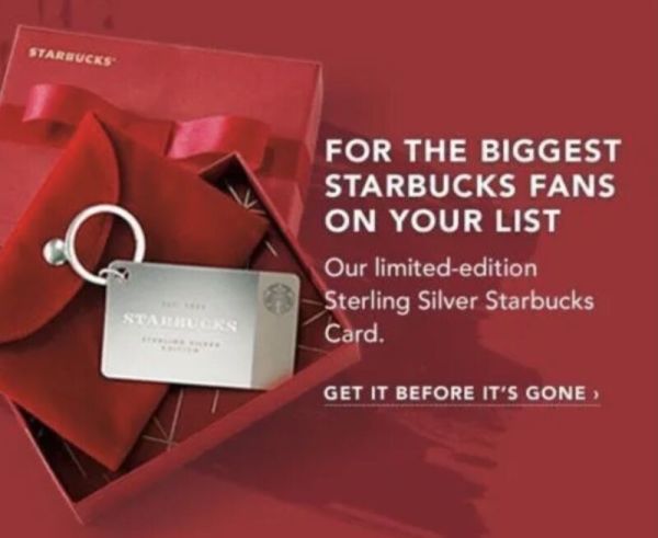 Starbucks sterling silver gift card keychain with $50 loaded and reciept unused! - Sold on eBay October 20th, 2024 for $200.00