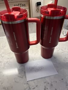 ?NEW LIMITED Starbucks x Stanley Holiday 2023 Collab (40 oz) Red Tumbler Mug ? - Sold on eBay November 10th, 2023 for $148.50 (32 bids) 