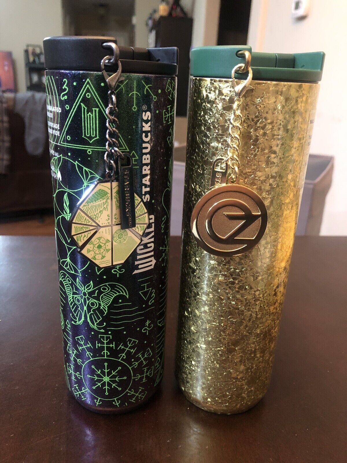 Wicked X Starbucks Elphaba Collection & Oz Crackle Gold Cup Both w/ Charms Lot 2 - Sold on eBay November 27th, 2024 for $110.00