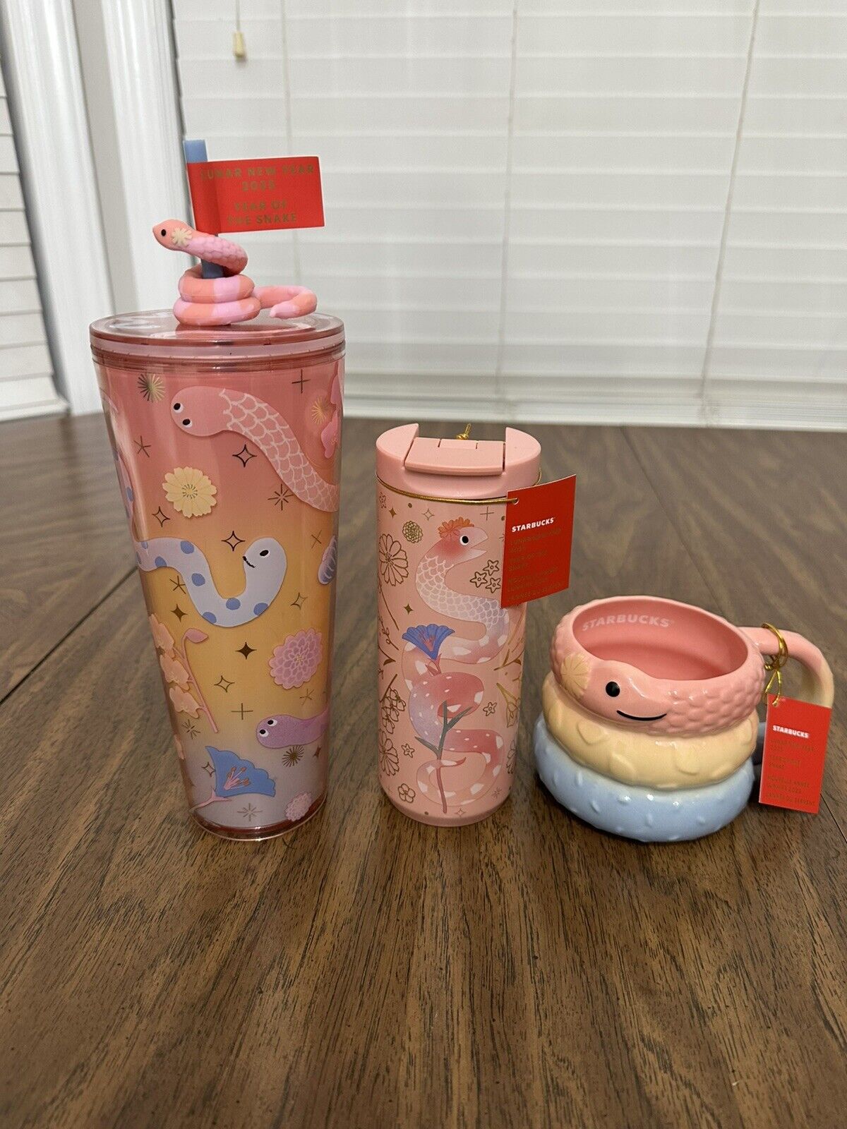 NEW 2025 Starbucks Lunar New Year of the Snake Collection SET Tumbler Mug Steel - Sold on eBay February 4th, 2025 for $130.00