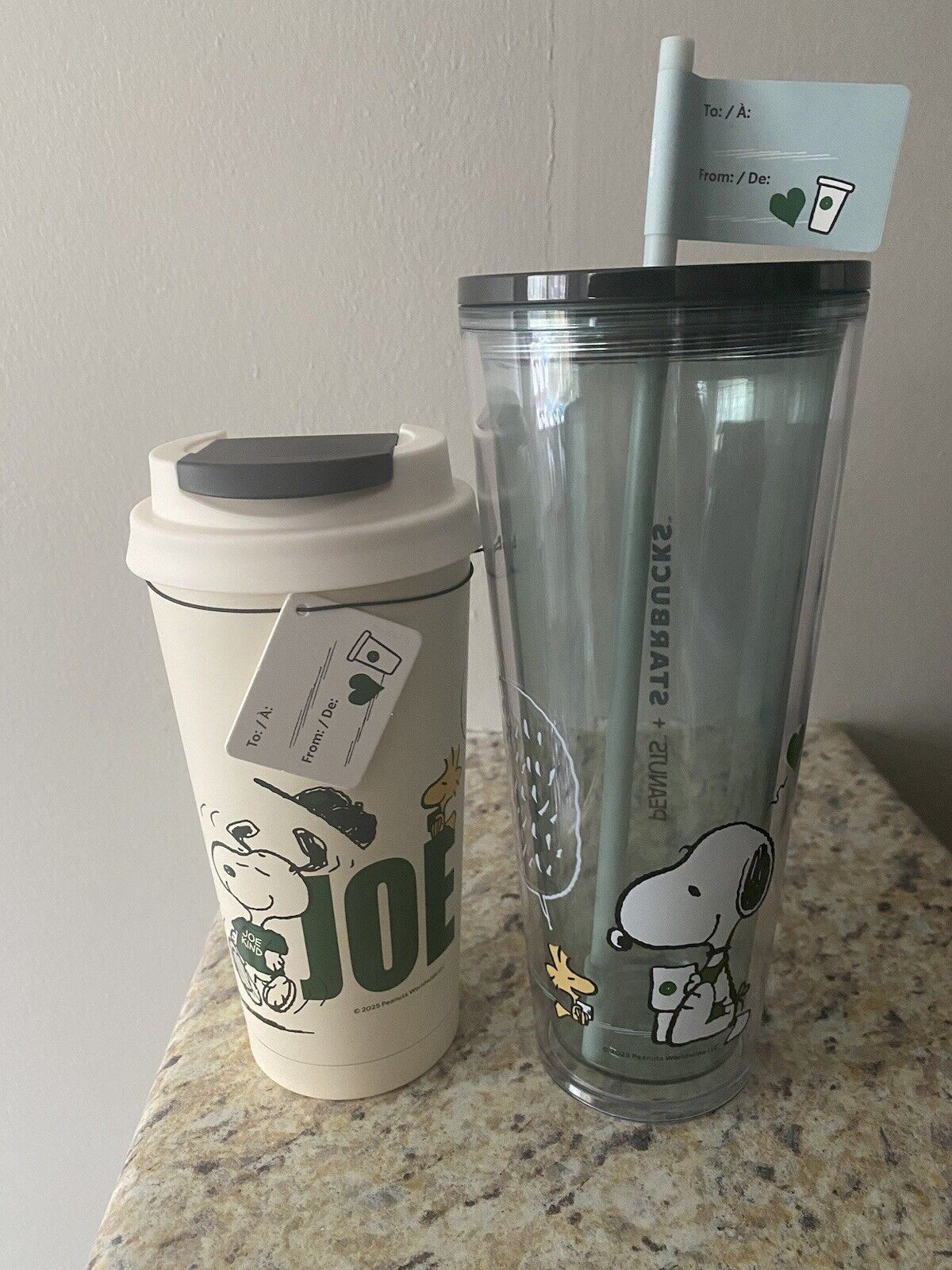 New Listing2025 Starbucks + Peanuts SET Cold Cup+ Tumbler, 2pc Snoopy Bundle - Sold on eBay March 29th, 2025 for $115.00