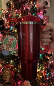 Starbucks X  Stanley Tumbler Holiday Red 2023 Flowstate 40oz  Quencher Christmas - Sold on eBay December 10th, 2023 for $180.00