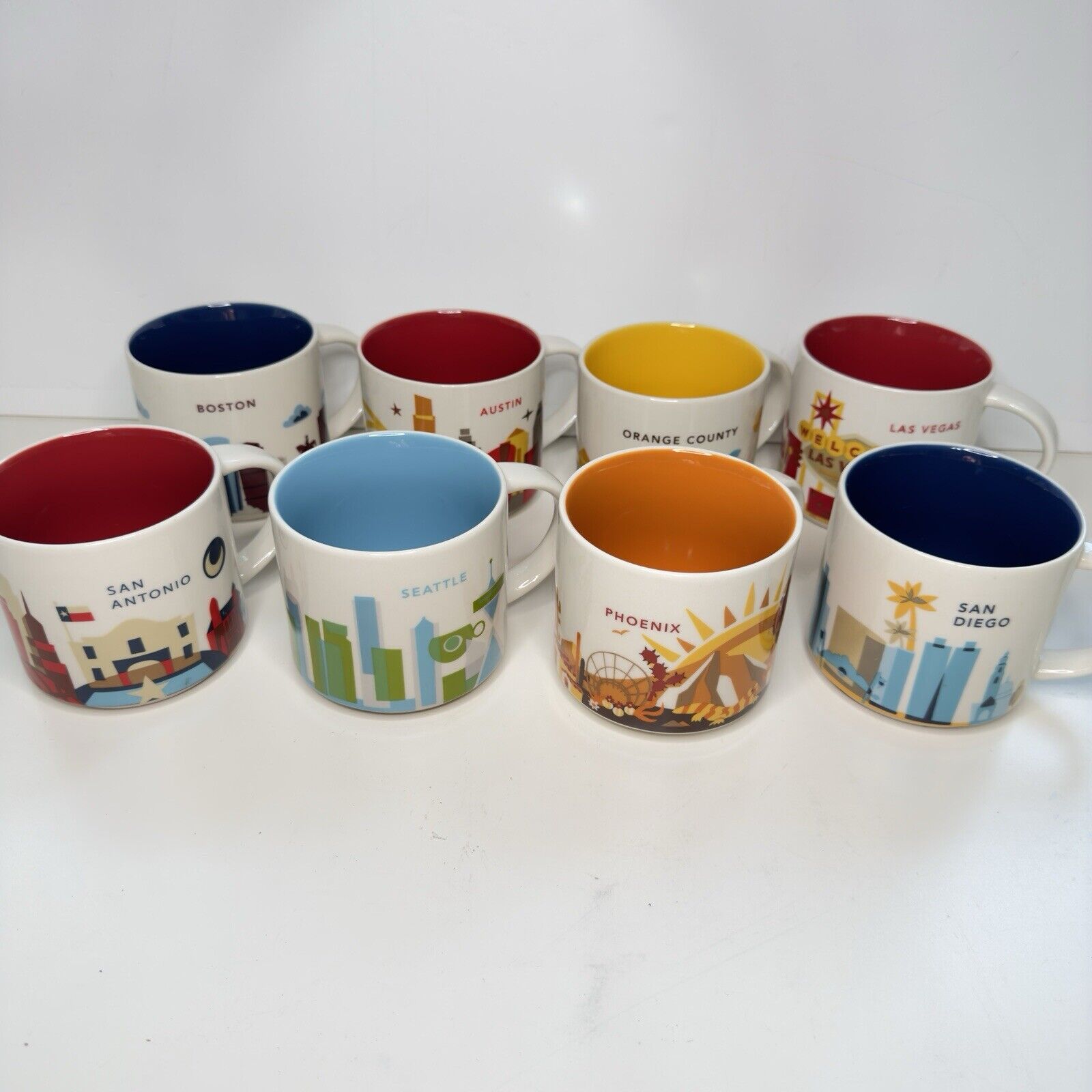 Starbucks You Are Here Lot of 8 Mugs Boston Austin STL San Diego PHX Vegas OC - Sold on eBay December 6th, 2024 for $98.95