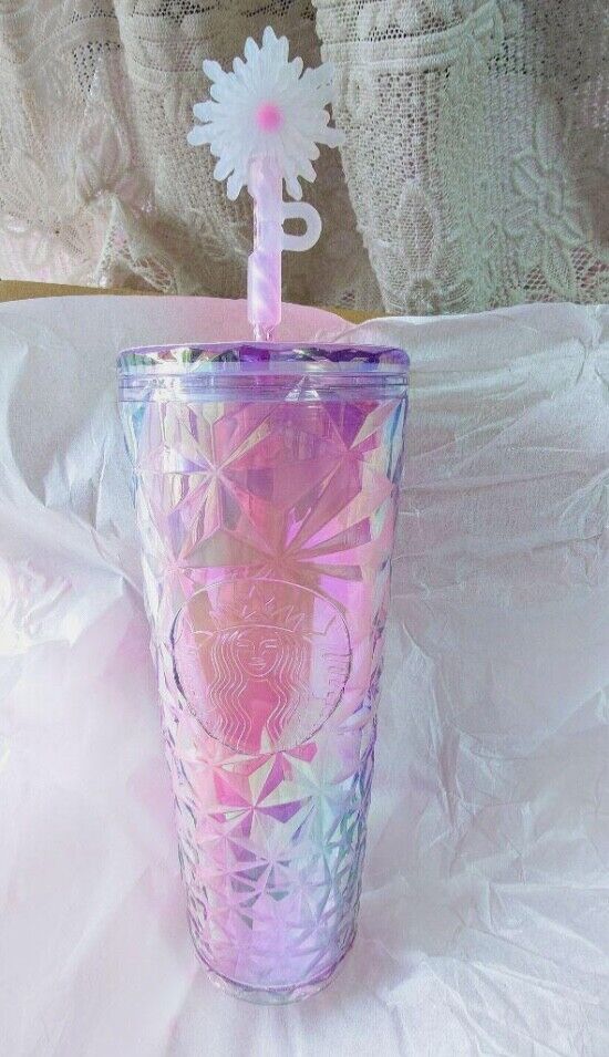 NWT 2024 Starbucks X Wicked Glinda Pink Prism Dazzling Magic Wand Topper Tumbler - Sold on eBay April 1st, 2025 for $96.00 (9 bids) 