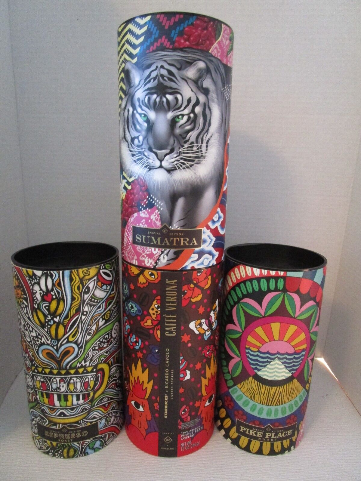 STARBUCKS Canister Set of 4 Sumatra Cafe Verona Pike Place & Espresso w/Posters - Sold on eBay January 12th, 2025 for $81.00