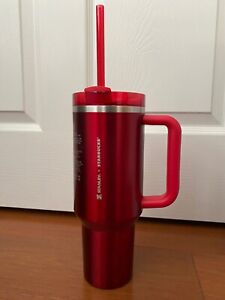 New Starbucks + Stanley 2023 Holiday Red 40oz Quencher H2.0 FlowState ™ Tumbler - Sold on eBay December 26th, 2023 for $180.00