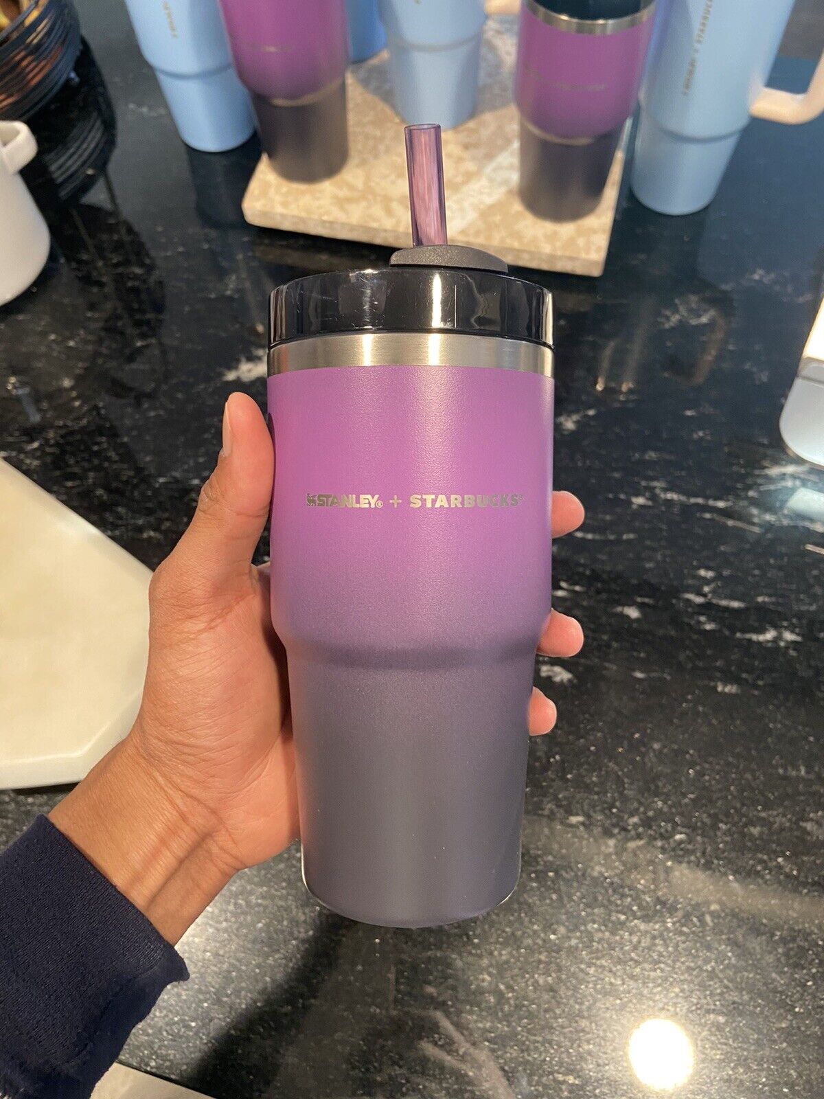 Starbucks Stanley Tumbler Halloween 2024 Stainless Cold Cup 20oz Purple Black - Sold on eBay February 19th, 2025 for $110.85