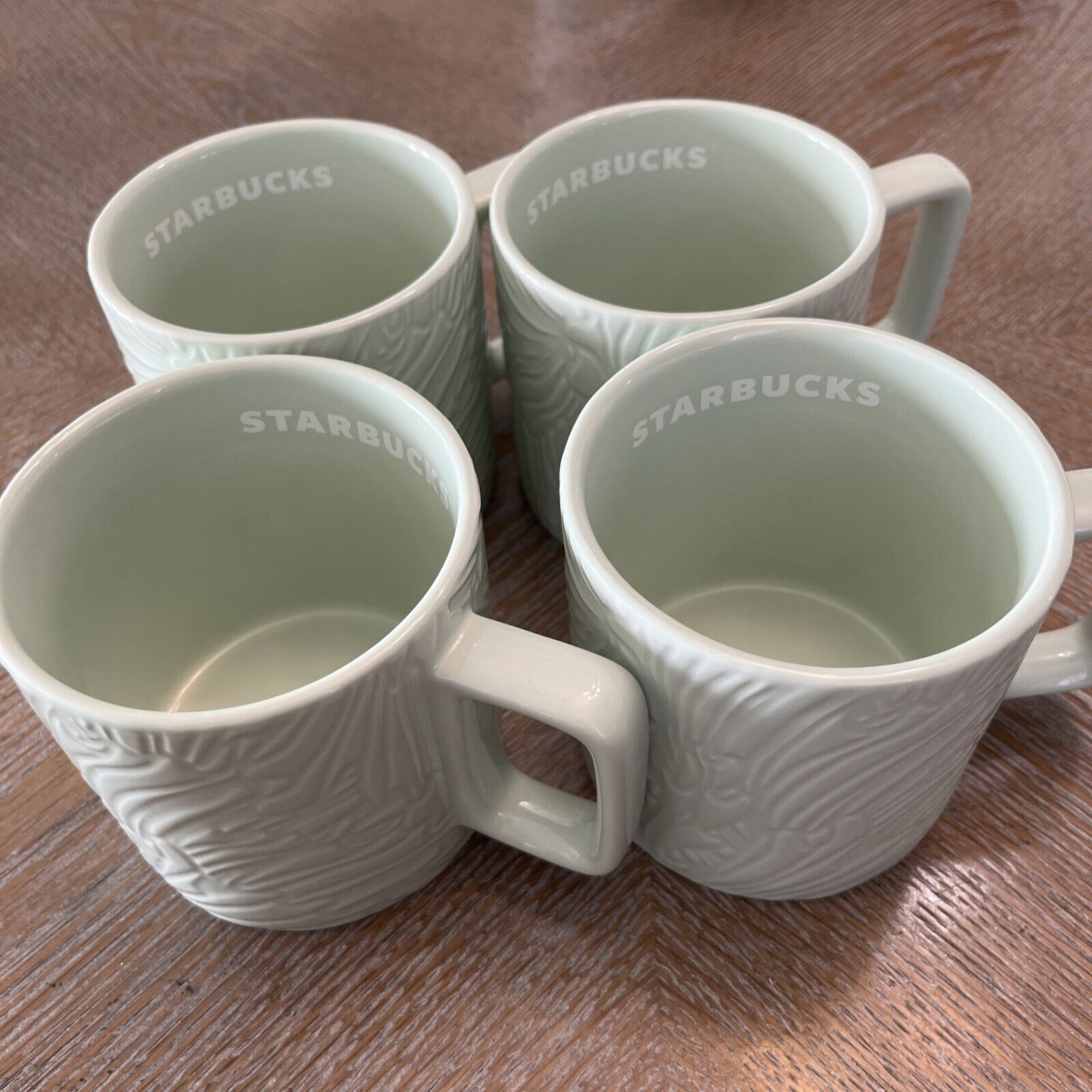 Starbucks Spring Mint Green Ceramic 14oz Coffee Mug Cup 2022 NEW UNUSED 4ct - Sold on eBay March 30th, 2025 for $92.00