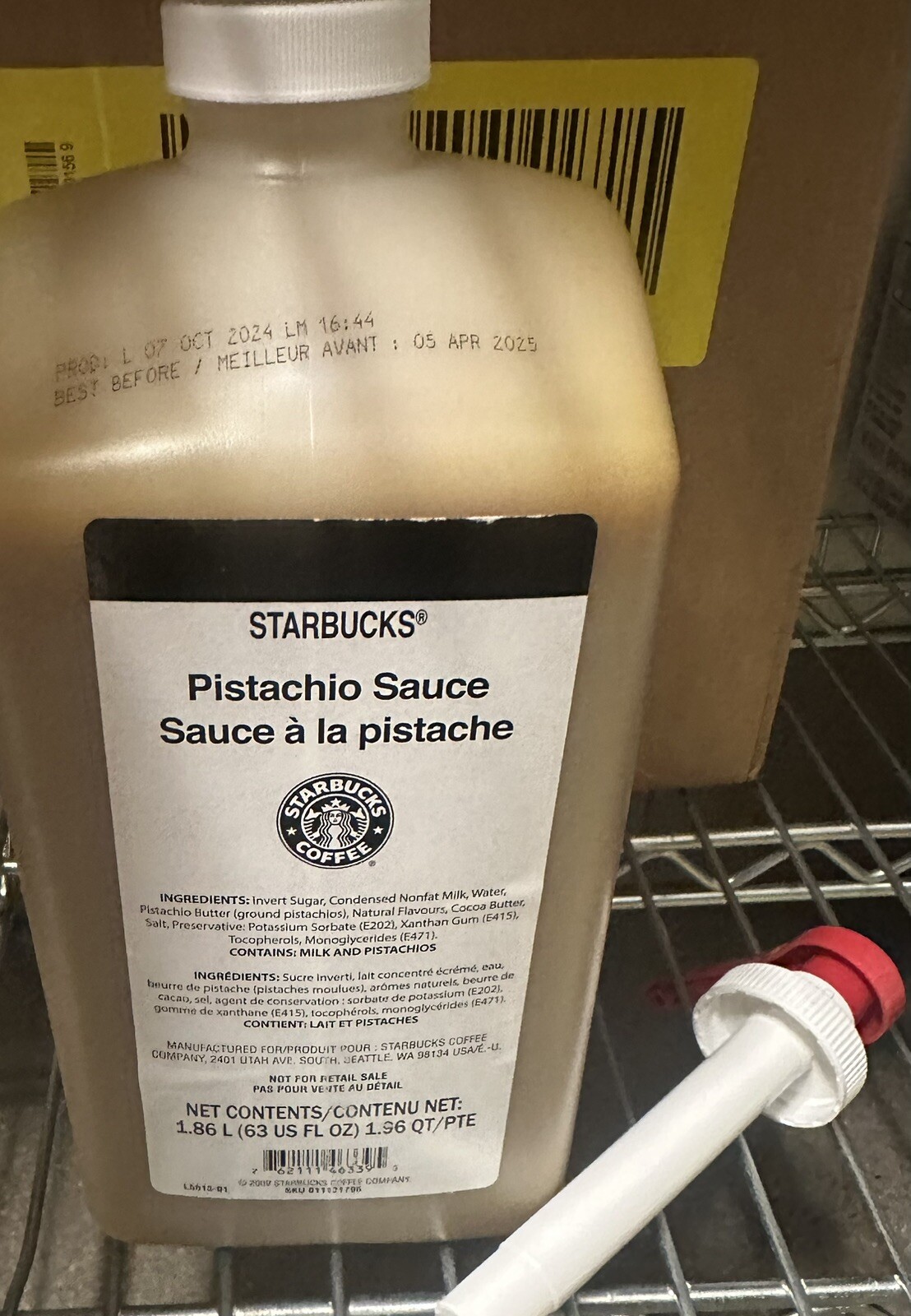 Starbucks Pistachio Sauce W/PUMP, FAST SHIPPING! BB 04/2024 - Sold on eBay December 17th, 2024 for $84.99