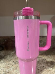 Stanley starbucks pink tumbler New 40 Oz - Sold on eBay March 5th, 2024 for $220.00