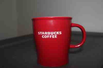 2008 Starbucks Coffee Tea Mug Cup Red w/ White Embossed Lettering 14 FL Oz - Sold on eBay Nov, 3rd 2018 for $4.99