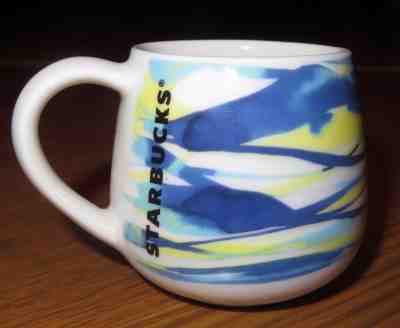 STARBUCKS Blue Yellow White WATERCOLOR 3 oz DEMI ESPRESSO COFFEE Cup MUG 2016 - Sold on eBay Nov, 3rd 2018 for $6.99
