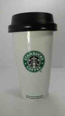 Starbucks Coffee Travel Mug - Tall White Porcelain with lid. - Sold on eBay Nov, 3rd 2018 for $18.00
