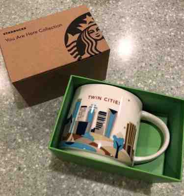 STARBUCKS Twin Cities Minnesota YOU ARE HERE 14 OZ CERAMIC COFFEE MUG NIB - Sold on eBay Nov, 3rd 2018 for $16.99