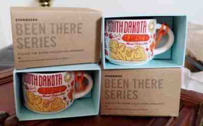 2 Starbucks South Dakota Coffee Mug Cup 2oz Ornament Shot BEEN THERE Christmas  - Sold on eBay Oct, 30th 2018 for $45.00