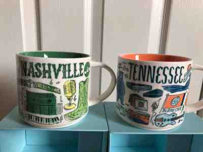NEW TWO STARBUCKS BEEN THERE SERIES 2018 MUGS - TENNESSEE & NASHVILLE - Sold on eBay Oct, 27th 2018 for $49.99
