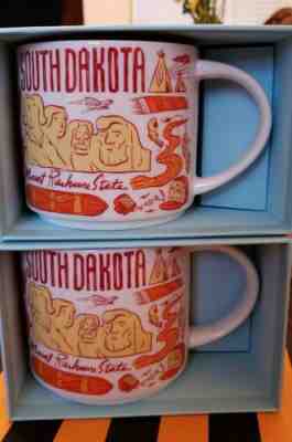 (2) NEW pair MIB Starbucks SOUTH DAKOTA Been There Mug Mount Rushmore mugs cups - Sold on eBay Oct, 25th 2018 for $55.00