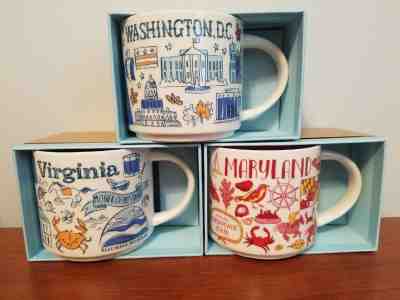 STARBUCKS Been There Maryland Virginia Washington DC 14 oz mugs - NIB - Sold on eBay Oct, 24th 2018 for $56.95