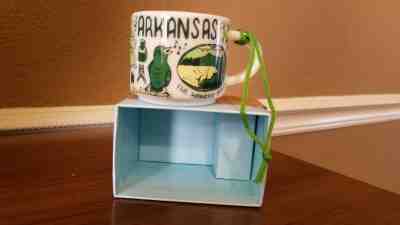 New Starbucks Mug 2 Oz Ornament with string 2018 Been There Series Arkansas NIB - Sold on eBay Oct, 24th 2018 for $19.90