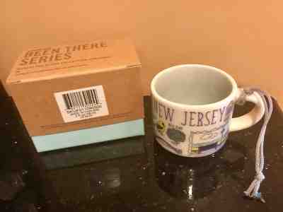 2 STARBUCKS 2018 NEW JERSEY ORNAMENT CUP  BEEN THERE SERIES  2 OZ. CERAMIC - MIB - Sold on eBay Oct, 22nd 2018 for $30.00