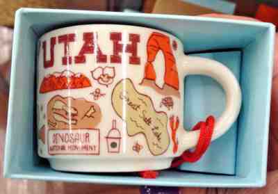 NEW! Starbucks Coffee Utah State 'Been There' Mini Mug +Box Ornament Collectible - Sold on eBay Oct, 21st 2018 for $19.48