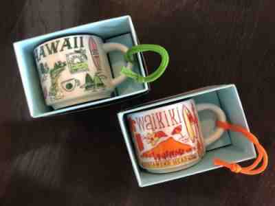 Starbucks "Been There Series" 2018 Hawaii and Waikiki Ornaments Demi 2 oz. - New - Sold on eBay Oct, 12th 2018 for $35.84