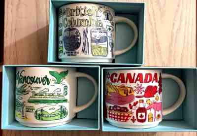 Starbucks Been There Series Collection CANADA & VANCOUVER & B.C (3 MUGS) NEW - Sold on eBay Oct, 6th 2018 for $69.99