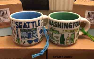 Mini Starbucks SEATTLE n WASHINGTON Been There Ornaments - Sold on eBay Oct, 5th 2018 for $28.00