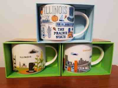 STARBUCKS You Are Here Illinois & Chicago & Been There Illinois 14 oz mugs - NIB - Sold on eBay Sep, 22nd 2018 for $54.95