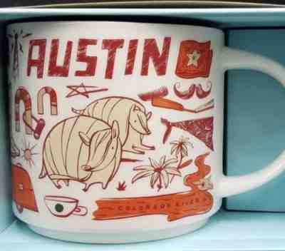 New Starbucks Austin Been There Mug Music Armadillo Congress Bridge Bat City UTA - Sold on eBay Sep, 19th 2018 for $24.99