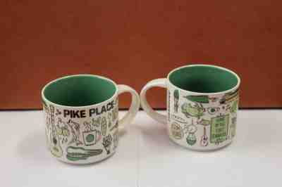 Starbucks City Mug, TWO (2) PIKE PLACE “BEEN THERE” Series, New, SKU Code, 14oz. - Sold on eBay Sep, 17th 2018 for $35.00