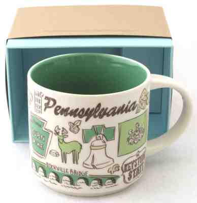 Starbucks Pennsylvania Been There Series Coffee Mug Collectible 15 oz New in Box - Sold on eBay Nov, 3rd 2018 for $28.89