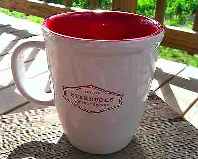 Starbucks Barista Abbey Coffee Mug Cup 13oz White with Red Lettering HTF 2006  - Sold on eBay Nov, 4th 2018 for $10.15