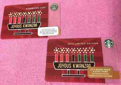 STARBUCKS 2010/2014 JOYOUS KWANZAA GIFT CARD SET-NEW/HTF - Sold on eBay Oct, 28th 2018 for $2.75