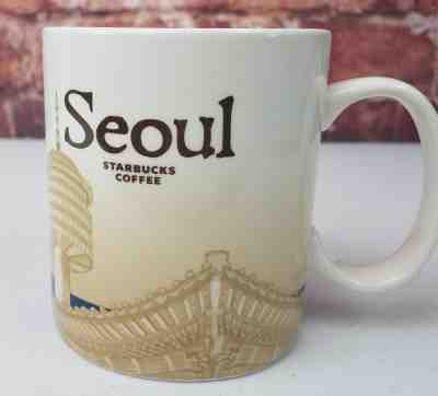 Starbucks Seoul South Korea 2008 Collectors Series Coffee Mug Cup 16 fl oz HTF - Sold on eBay Oct, 24th 2018 for $30.00