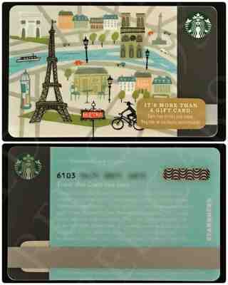 NEW Starbucks 2014 Christmas "BIKING IN PARIS" Gift Card MINT HTF 6103 Xmas - Sold on eBay Oct, 16th 2018 for $3.50