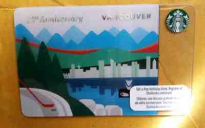 Starbucks 2010 VANCOUVER CANADA 25th Anniversary Destination card. HTF - Sold on eBay Oct, 16th 2018 for $7.99